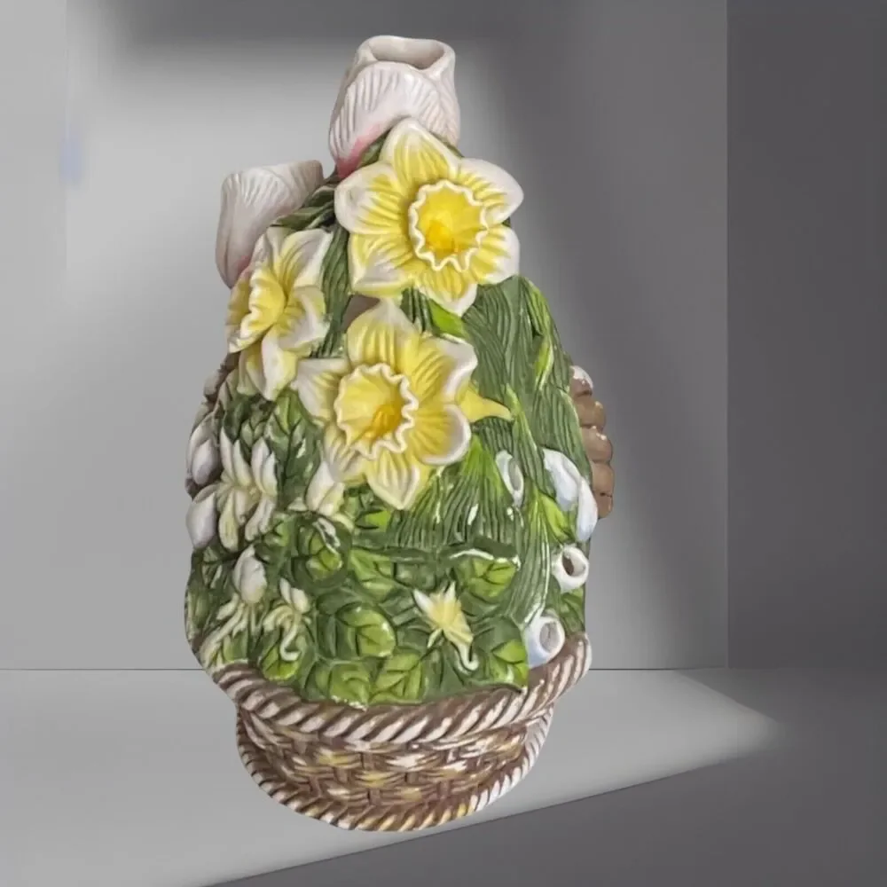 Partylite Tealight Holder Floral Bouquet P7747  Retired 8” x 5”